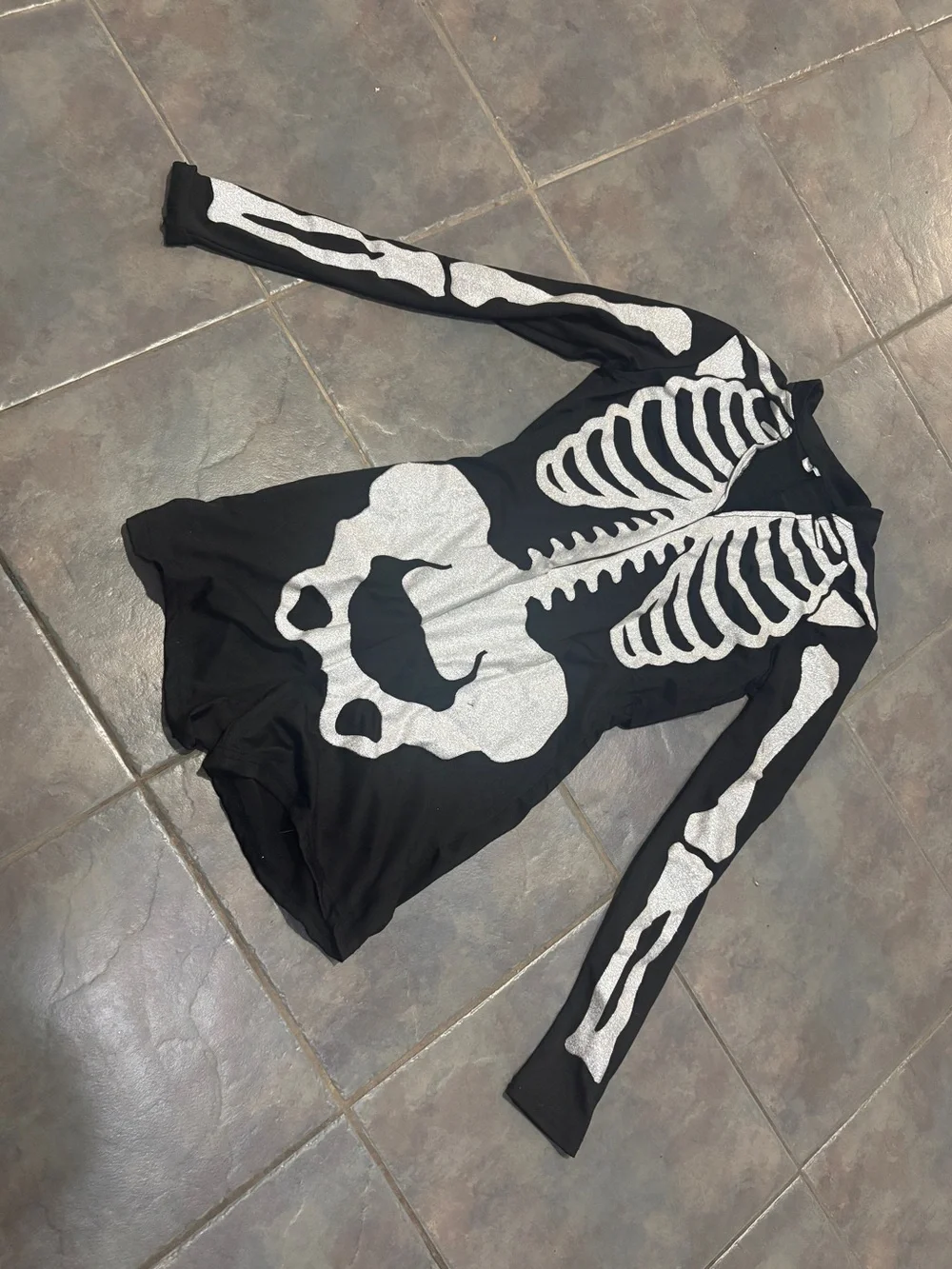 Spirit Adult Small Skeleton Romper Costume - Picture 2 of 4
